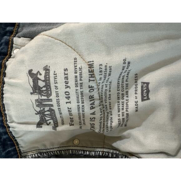 Levi's Men's 505 Jean Regular Fit Straight Leg Dark Blue Size (40 X 30)‎ - Picture 5 of 7